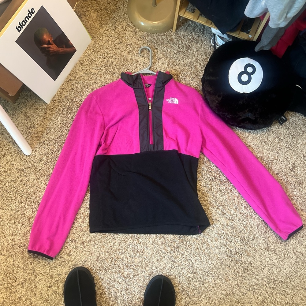 The North Face Fuchsia and Black Half-Zip Pullover